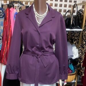 VERA Neumann - Vintage 70’s - Purple Blazer with Belted Waist and Lapel Collar